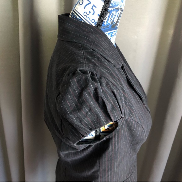 AGB Cap Sleeve Jewel Button Front Blazer Jacket - Picture 6 of 13